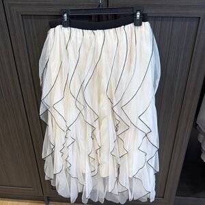 Elegant Cream Ruffled Skirt